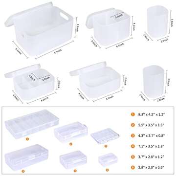 OCHEAL Makeup Organizer Case,Stackable Clear Makeup Organizer Holder, Multi-size Makeup Case Vanity ...