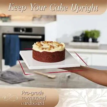 Cakebon Square Cake Boards - Sturdy 10-Inch White Drums