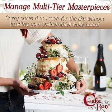 Cakebon Square Cake Boards - Sturdy 10-Inch White Drums