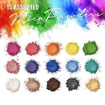 Easy Cast Epoxy Resin Kit with 15 Colors Mica Powders