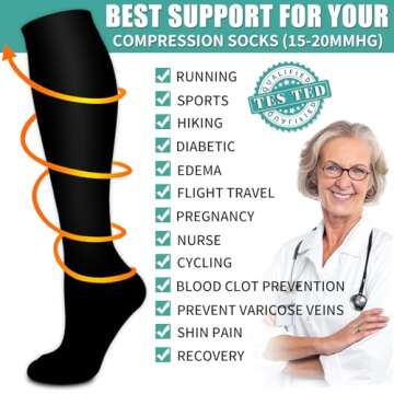3 Pack Compression Sock for All-Day Support & Recovery