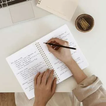 Aesthetic Spiral Notebook Set of 2 For Women and Men - Cute College Ruled 8x6 Bible Study Journal/Notebook with Pockets And Lined Pages - Perfect A5 Supplies to Stay Organized at Work or School