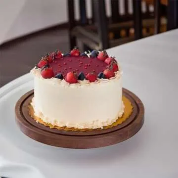 Cake Stand with Lid, Acacia Wood 12in Round Cake Holder, 2-in-1 Dessert Table Display Set & Charcuterie Board for Cheese, Chips & Dips, Nachos, Fruit Platter, Large Acrylic Cake Dome Cover