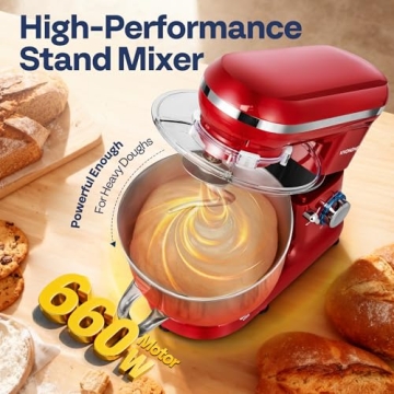 VIVOHOME Stand Mixer 660W with 10 Speed and 6 Quart Bowl for Baking