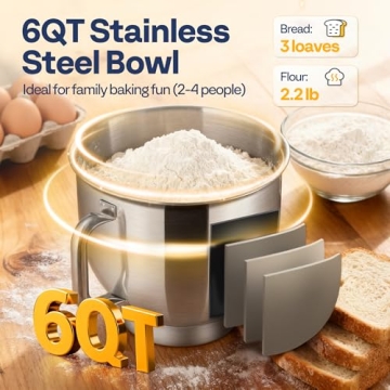 VIVOHOME 660W Stand Mixer with 6 Quart Capacity and Attachments