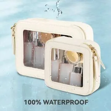 Prite Clear Makeup Bag Set - Chic & Waterproof Travel Organizer