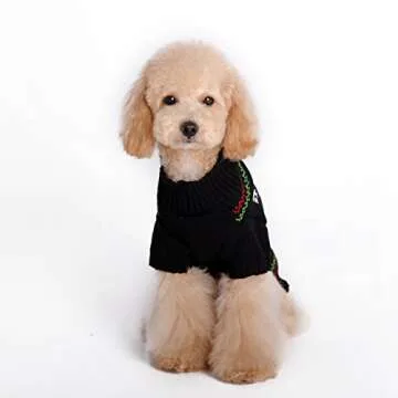 BOBIBI Dog Sweater for Christmas Cartoon Reindeer Pet Cat Winter Knitwear Warm Clothes Medium