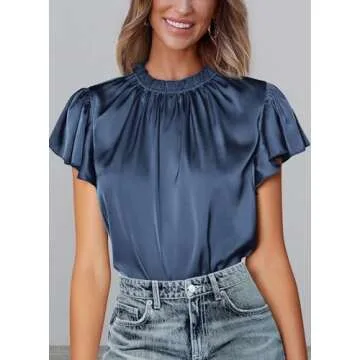 PRETTYGARDEN Women's Satin Blouse - Stylish & Versatile