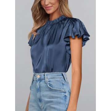 PRETTYGARDEN Women's Satin Blouse - Stylish & Versatile