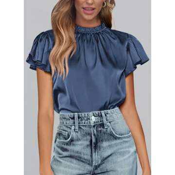 PRETTYGARDEN Women's Satin Blouse - Stylish & Versatile