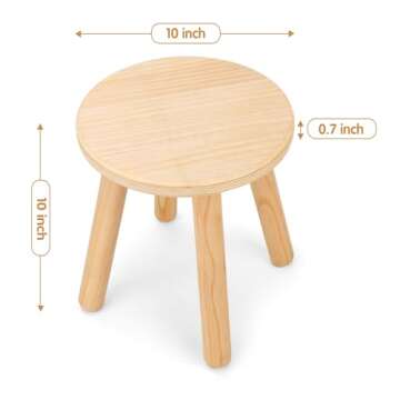 Wingyz Wooden Step Stools for Kids, 10 Inch Solid Kids Chairs Perfect Matched Sensory Table, Multi-P...