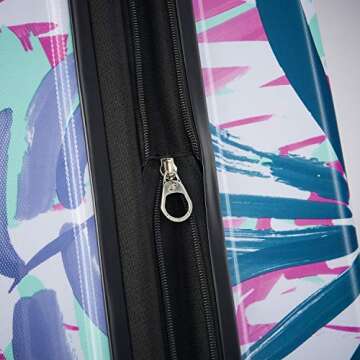 American Tourister Moonlight Hardside Expandable Luggage with Spinner Wheels, Palm Trees, Checked-Large 28-Inch