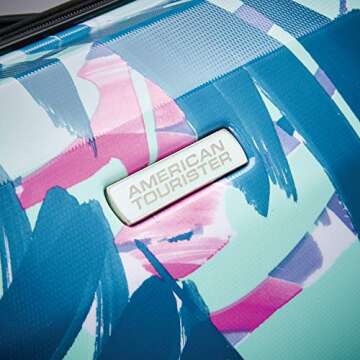 American Tourister Moonlight Hardside Expandable Luggage with Spinner Wheels, Palm Trees, Checked-Large 28-Inch
