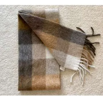 OUNIYA Chunky Plaid Scarf for Warmth and Style