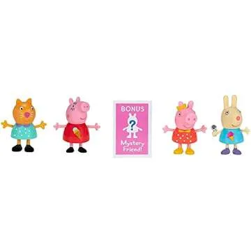 Peppa Pig & Friends Sweet Day Ice Cream Toy Playset, 13 Pieces - Includes Character Figures, Accessories & Bonus Mystery Friend - Toy Gift for Kids - Ages 2+