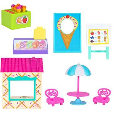 Peppa Pig & Friends Sweet Day Ice Cream Toy Playset, 13 Pieces - Includes Character Figures, Accessories & Bonus Mystery Friend - Toy Gift for Kids - Ages 2+