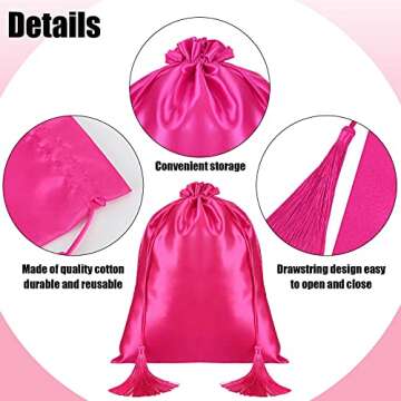 6-Piece Satin Wig Bags - Stylish, Durable Storage Solution