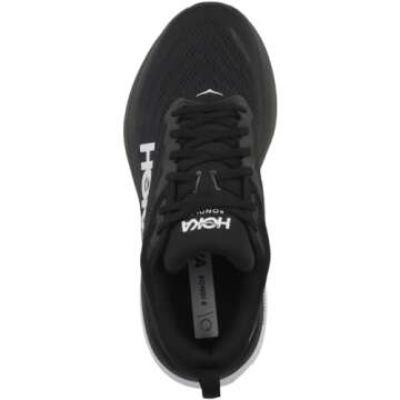 Hoka Women's Bondi 8 Sneaker, Black/White, 6.5