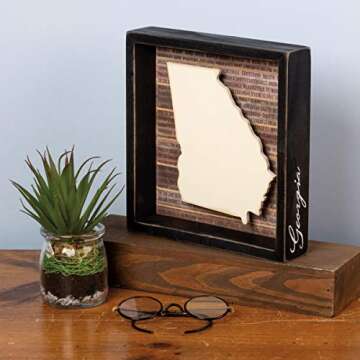 Primitives by Kathy Georgia Wanderlust Box Sign 8x8.5