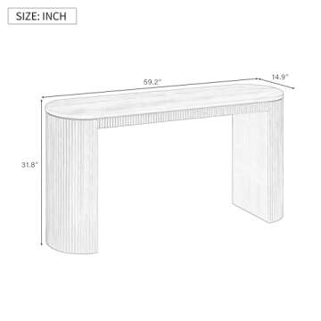 Merax Solid Wood Console Table, Sofa Table Narrow Entryway Table for Hallway, Couch, Living Room, Fo...