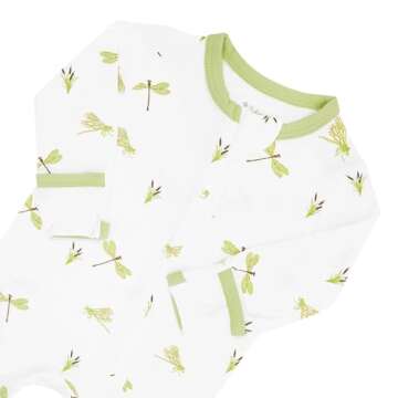 KYTE BABY Zippered Footie in Dragonfly, (0-3 Months, Dragonfly)