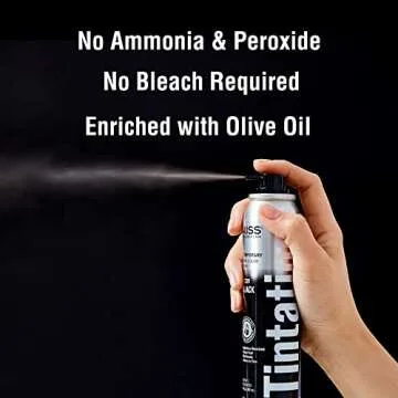 RED by Kiss Tintation Temporary Hair Color Spray, Instant Gray Root Cover Up, Water-Resistant, Smudge-Proof, Easy Wash Out, Hairline & Barber Touch-Up, Quick Dry (Black)