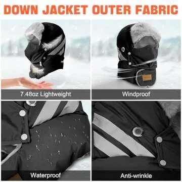 Sukeen Trapper Hats Windproof Winter Hat Water Repellent‌ Warm Hat Lightweight Earflap Hat with Mask for Cold Snow Weather