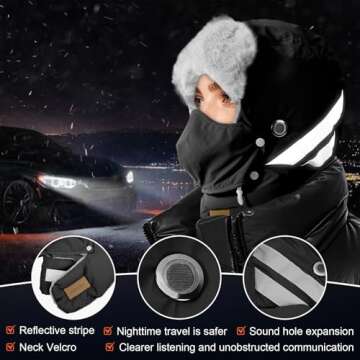 Sukeen Trapper Hats Windproof Winter Hat Water Repellent‌ Warm Hat Lightweight Earflap Hat with Mask for Cold Snow Weather