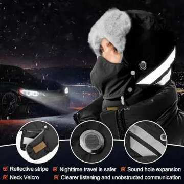 Sukeen Trapper Hats Windproof Winter Hat Water Repellent‌ Warm Hat Lightweight Earflap Hat with Mask for Cold Snow Weather