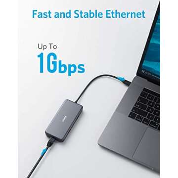 Anker USB C Hub Adapter, PowerExpand+ 7-in-1 USB C Hub, with 4K USB C to HDMI, 60W Power Delivery, 1Gbps Ethernet, 2 USB 3.0 Ports, SD and microSD Card Readers, for MacBook Pro and Other Laptops