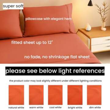 Mohap Bed Sheet Set 4 Pieces Double Brushed Microfiber 1800 - Breathable All Season Luxury Soft Bedd...