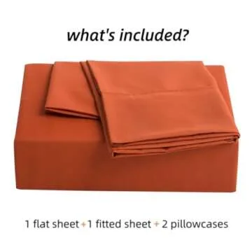 Mohap Bed Sheet Set 4 Pieces Double Brushed Microfiber 1800 - Breathable All Season Luxury Soft Bedding - Queen Persimmon