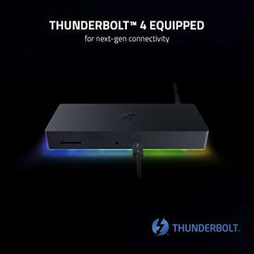 Razer Thunderbolt 4 Dock: 10 Ports in 1 - Dual 4K or Single 8K Video Output - USB A and C Hub, 2.5 G...