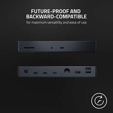 Razer Thunderbolt 4 Dock: 10 Ports in 1 - Dual 4K or Single 8K Video Output - USB A and C Hub, 2.5 GbE Thunderbolt 3, Mac, and PC Compatible - Thunderbolt 4 Certified - Passthrough Charging - Chroma