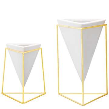 Nellam Modern Geometric Table Vases - Set of 2 for Stylish Home Decor