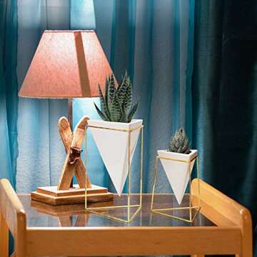 Stylish Set of 2 Nellam Modern Geometric Vases