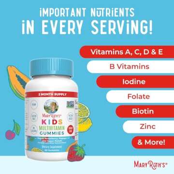 MaryRuth Organics Multivitamin (Strawberry) and Magnesium Calm Gummies (Hibiscus) for Kids | Clean L...
