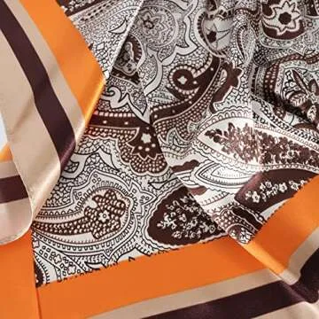 K-Elewon Satin Square Hair Scarf for Women - 35" Large