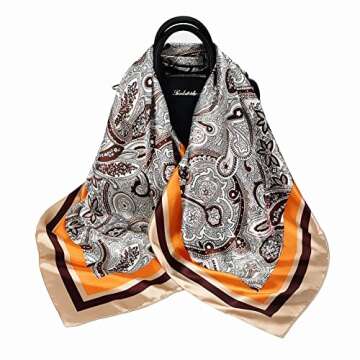 K-Elewon Satin Square Hair Scarf for Women - 35" Large