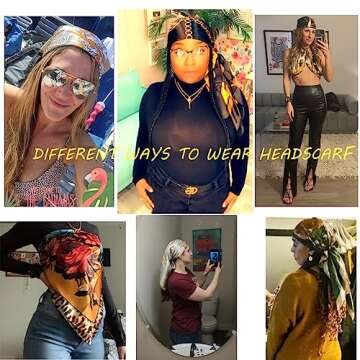 K-Elewon Satin Square Hair Scarf for Women - 35" Large