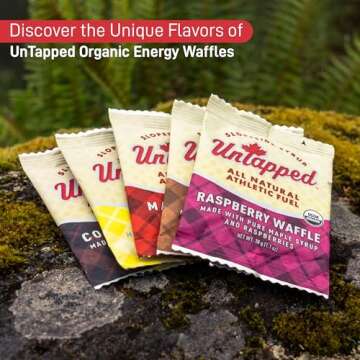 UnTapped Maple Organic Waffles 1.1 oz Each, Box of 16 - Endurance Sports Snacks Sweetened with Real Maple Syrup and Maple Sugar | Vegan & Real Food Waffles | Ideal for Athletic Performance
