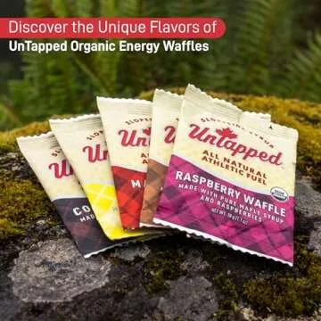 UnTapped Maple Organic Waffles 1.1 oz Each, Box of 16 - Endurance Sports Snacks Sweetened with Real Maple Syrup and Maple Sugar | Vegan & Real Food Waffles | Ideal for Athletic Performance