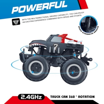 Threeking Waterproof Monster Truck for Kids Outdoor Fun