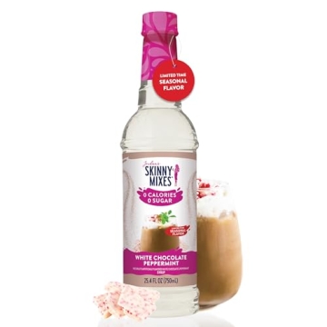 Jordan's Skinny Syrups Sugar Free Holiday Coffee Syrup - White Chocolate Peppermint Flavor, Zero Cal...
