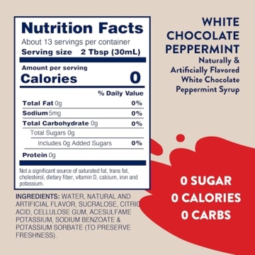 Jordan's Sugar Free White Chocolate Peppermint Syrup 25.4oz