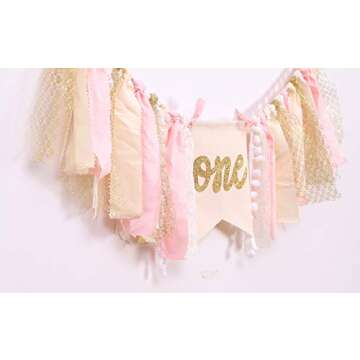 Highchair Banner for 1st Birthday Party Decorations