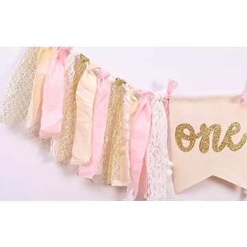 Highchair Banner for 1st Birthday Party Decorations