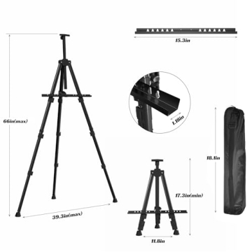 Aredy 66" Adjustable Portable Easel for Artists
