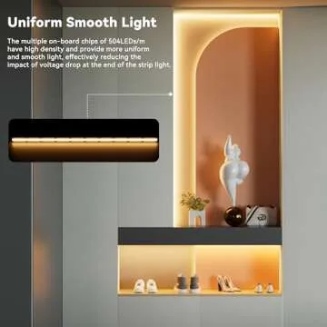 PAUTIX COB LED Strip Light 2700K, 24ft/7.5m Dimmable 3780LEDs DC24V Warm White LED Strip Light,High Lumen Tape Light with RF Remote Timer Function and 48W Power Supply for Home DIY Lighting Project