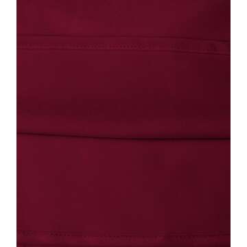 Outoshe Women's Satin High Waisted Maxi Skirts Hidden Elasticized Waistband A Line Long Skirt (Wine Red, X-Large)